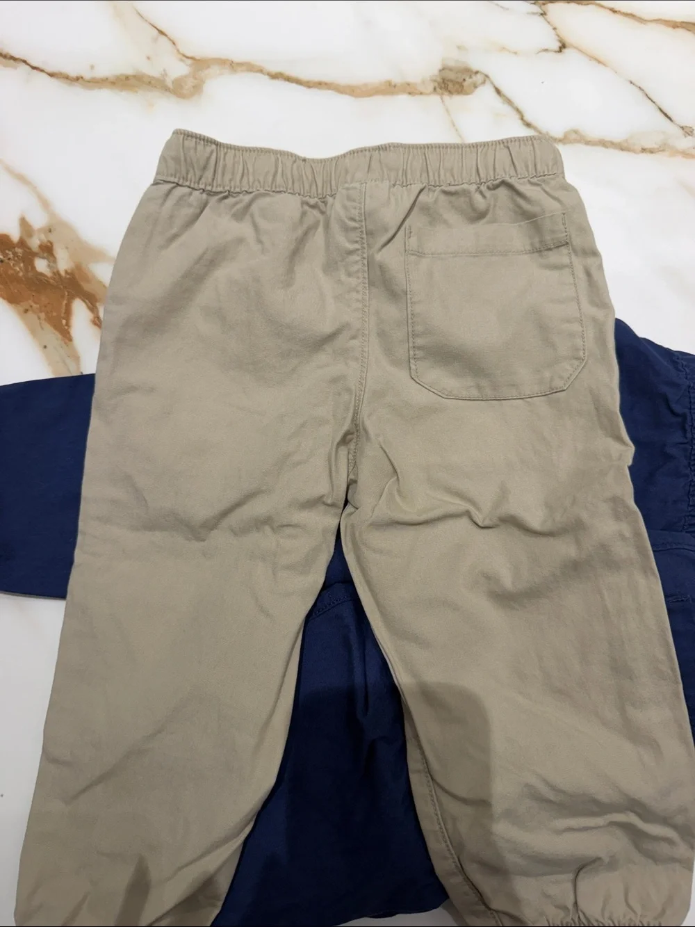 Carter’s Kids Elastic-Waist Jogger Pants - Navy and Khaki 24mths